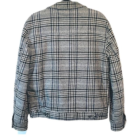 Zara Black Grey & Tan Plaid Jacket Shacket Coat Lumberjack Size Medium - Picture 5 of 10